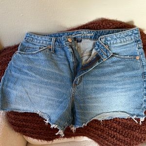 Light wash High Rise Denim Shortie